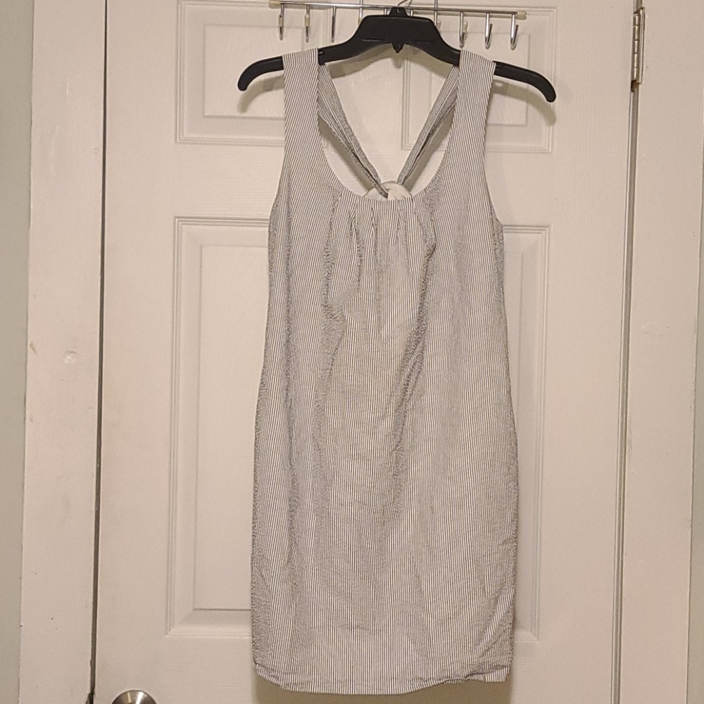 J. Crew White & Blue Striped Dress